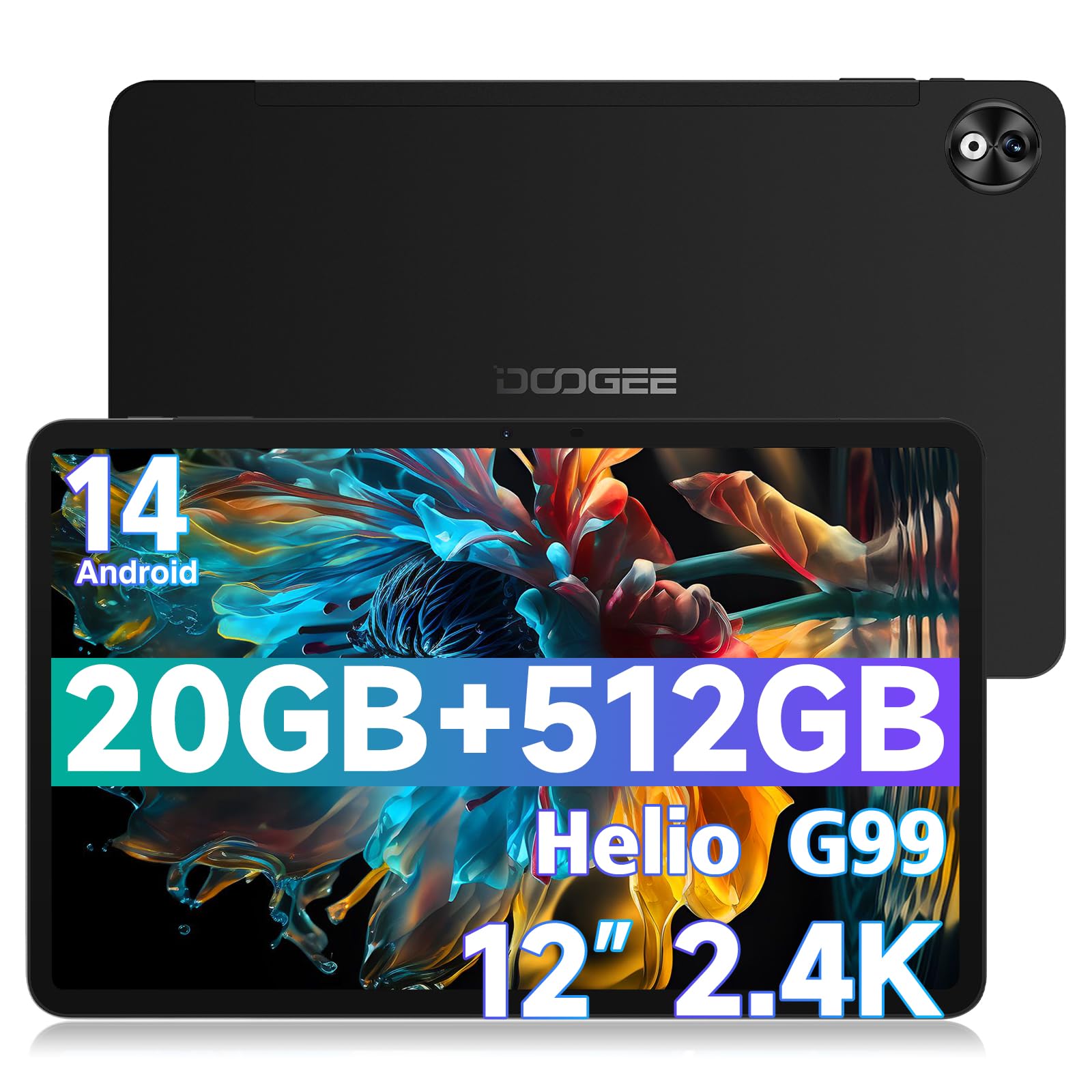 DOOGEE T40 PRO Tablet 12 Zoll Android 14, 20GB RAM+512GB ROM